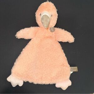 NWT Demdaco Flat Plush Cozies Peach Flamingo Security Blanket Lovey Rattle
